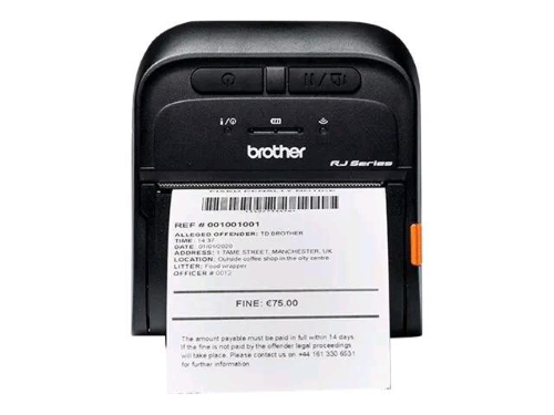 BROTHER RJ-3055WB STAMPANTE TERMICA PORTATILE PER ETICHETTE E RICEVUTE BLUETOOTH 203 DPI IP54 USB NERO